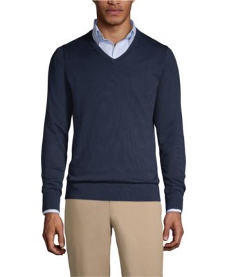 Men's Cotton Modal Fine Gauge V-neck Sweater