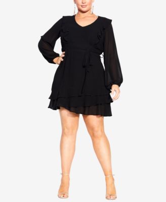 chinese dress ladies Blaine Ruffle Long Sleeve Mini Dress Red / Xs by Sugarlips