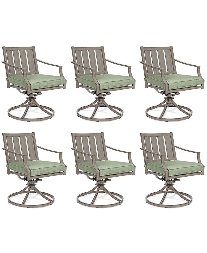 Agio Set of 6 Wayland Outdoor Swivel Chairs, Created for Macy's Macy's