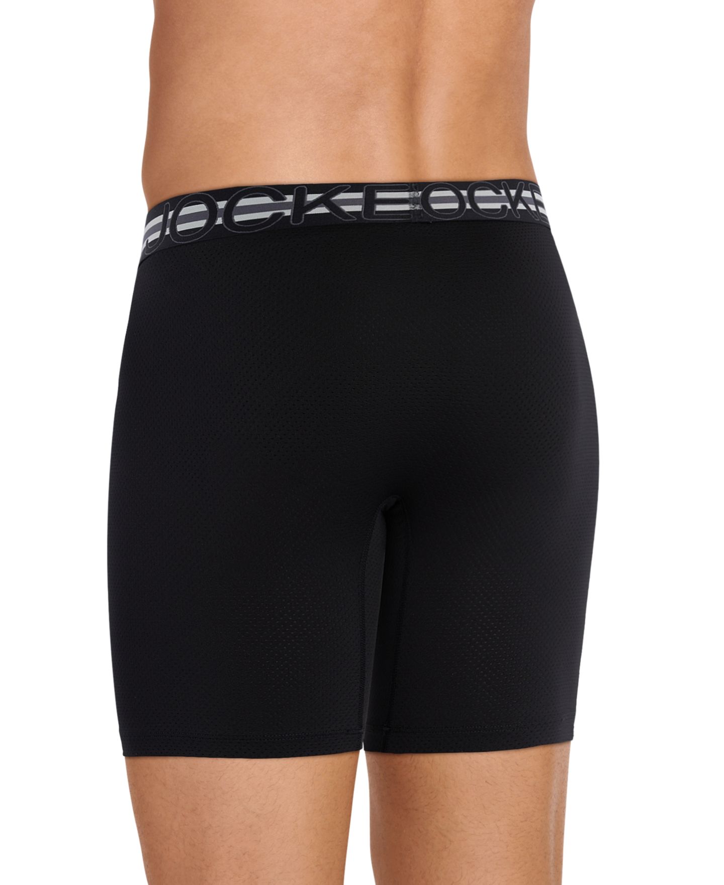 Мужские трусы Jockey Stability Pouch Stretch 9" Long Leg Boxer Brief - 3 Pack, цвет: Чёрный — фото 3