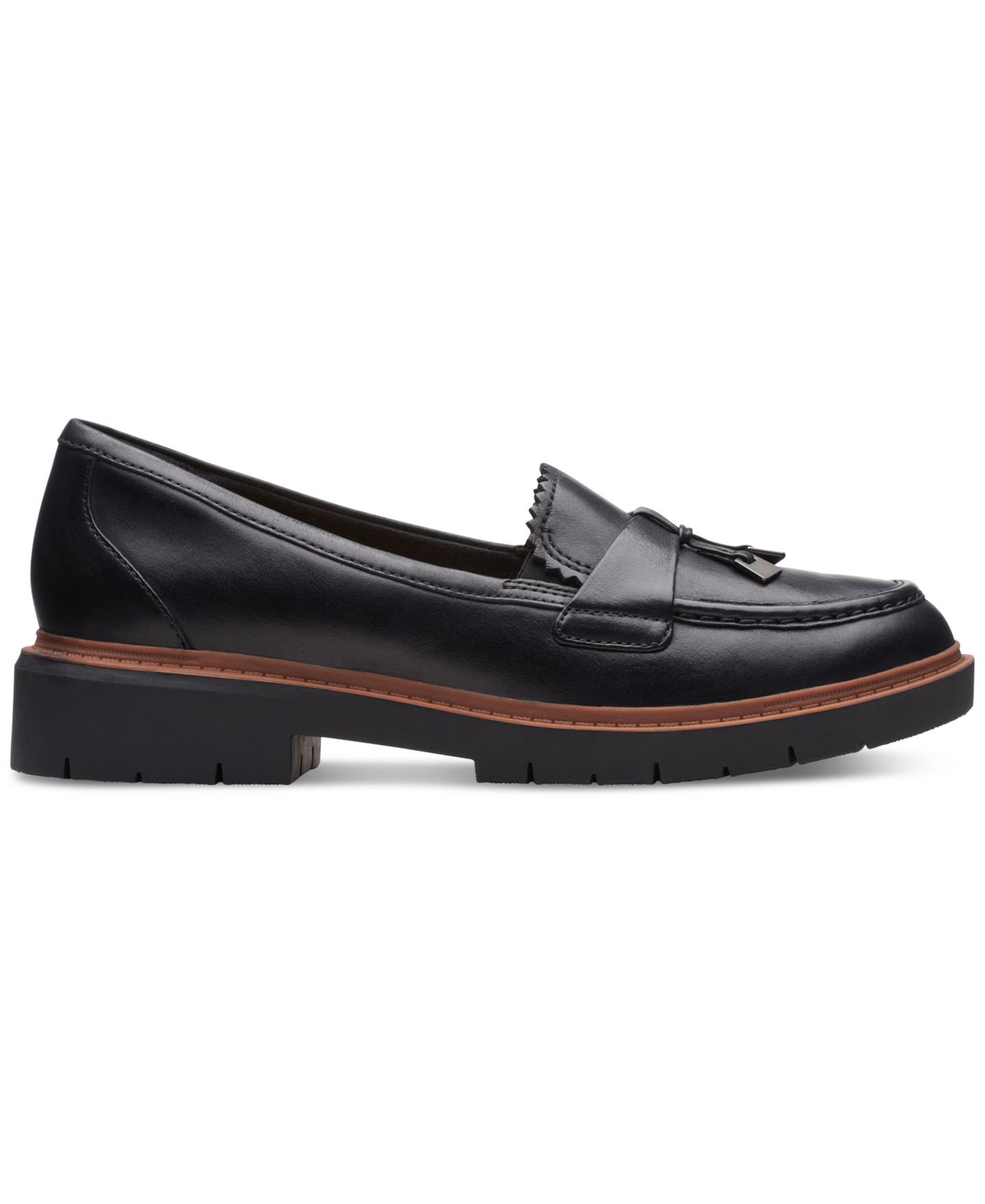 Женские туфли Clarks Westlynn Bella Lug-Sole Comfort, цвет: Чёрный кожаный — фото 2