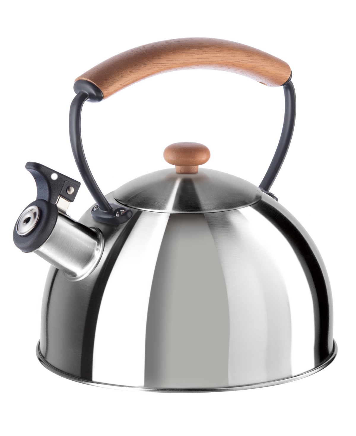 Oggi 2.5 Litre Whistling Tea Kettle With Wood Handle In Stainless Steel