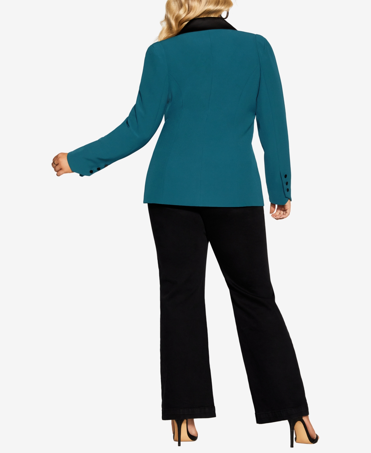 City Chic Plus Size Tuxe Luxe Padded Shoulder Jacket