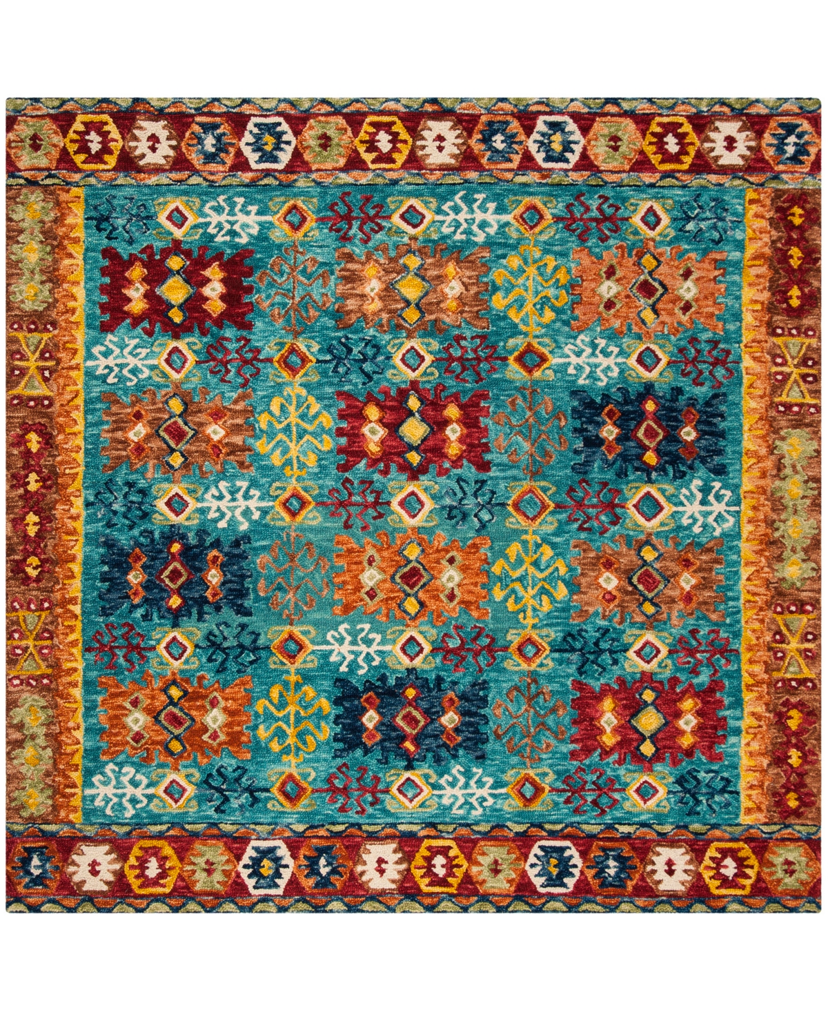 Safavieh Aurora APN503 9' x 9' Square Area Rug - Blue, Red