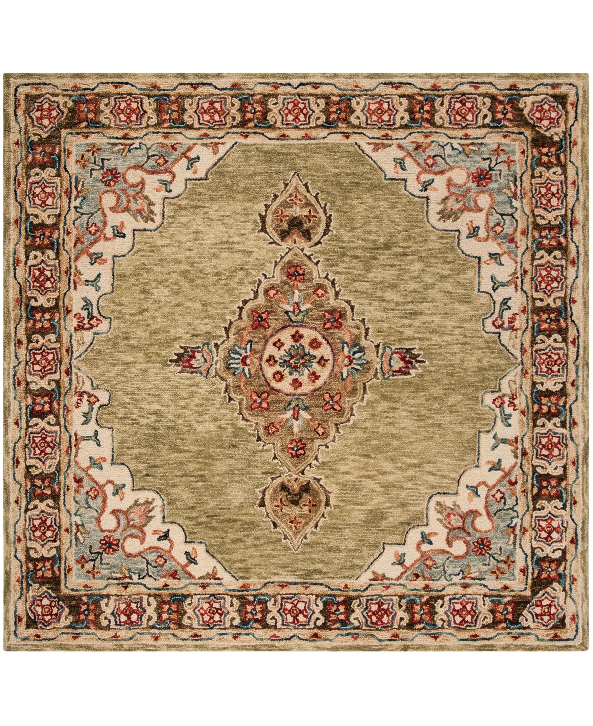 Safavieh Aurora APN506 7' x 7' Square Area Rug - Sage, Brown