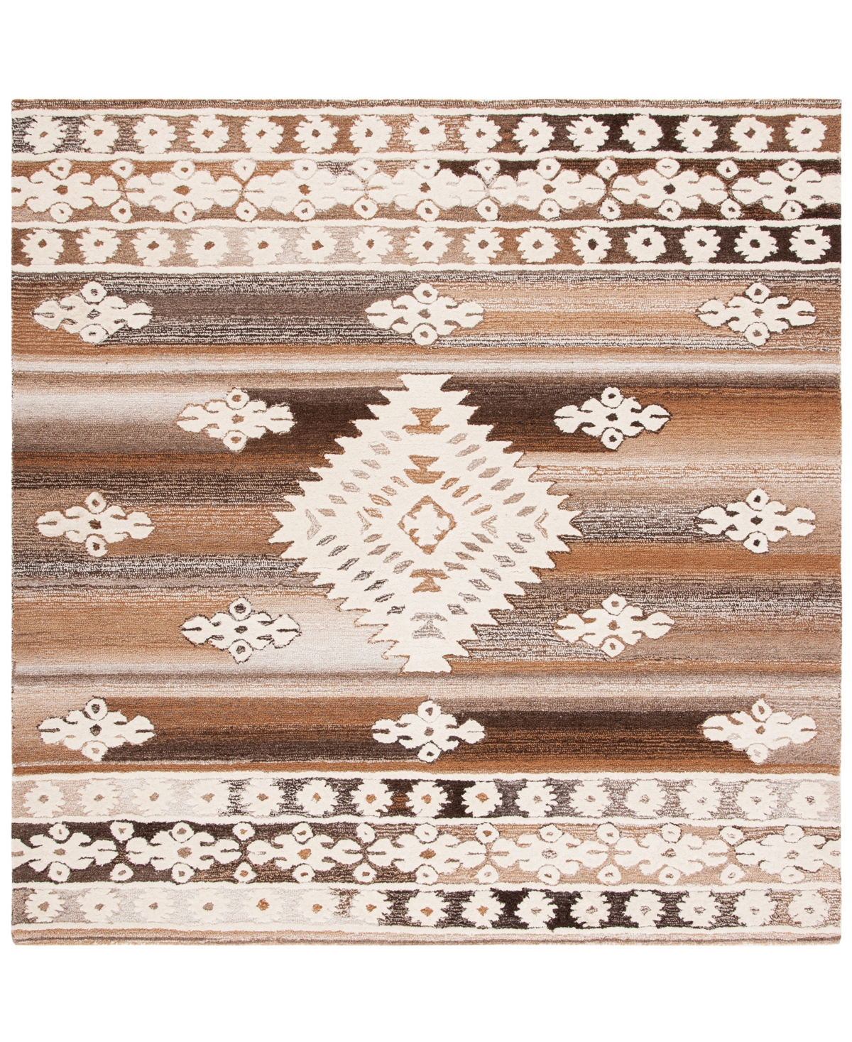 Safavieh Aurora APN550 7' x 7' Square Area Rug - Ivory, Tan