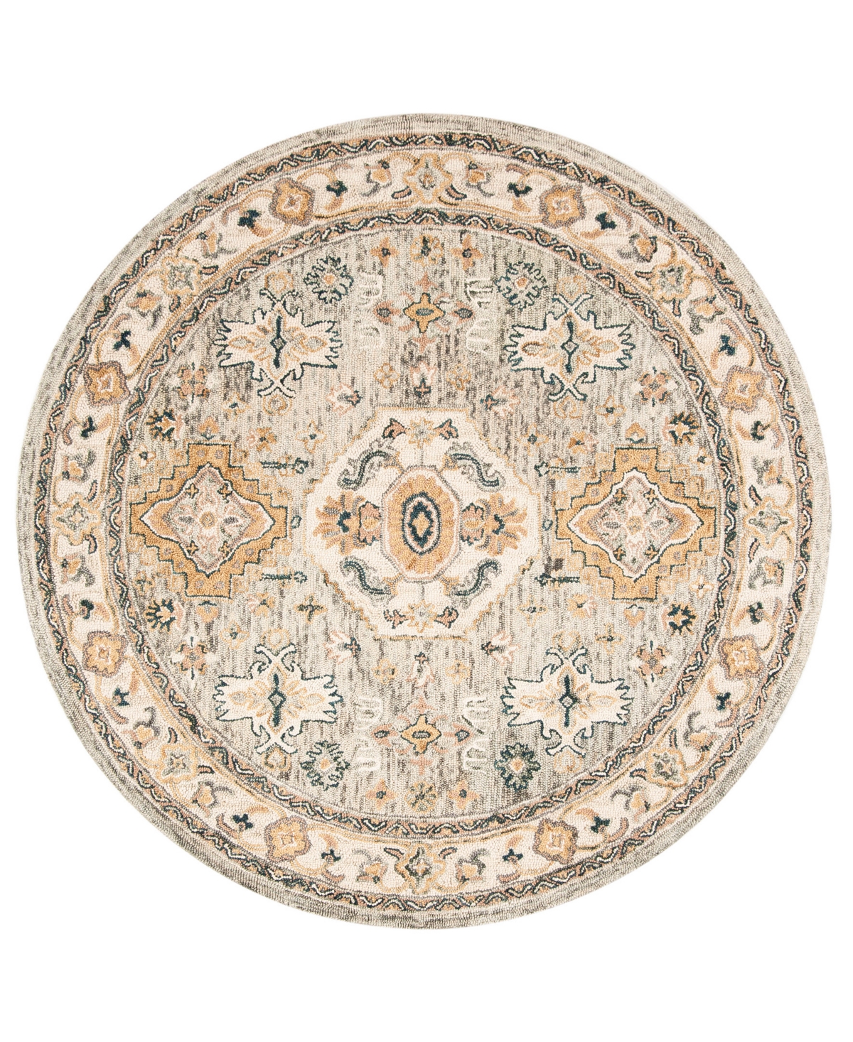 Safavieh Aurora APN601 7' x 7' Round Area Rug - Moss, Ivory
