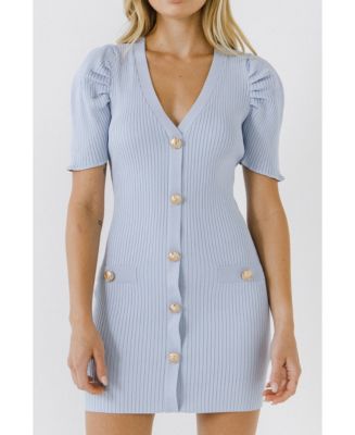 Endless Rose Women's Short Puff Sleeve Knit Mini Dress - Macy's