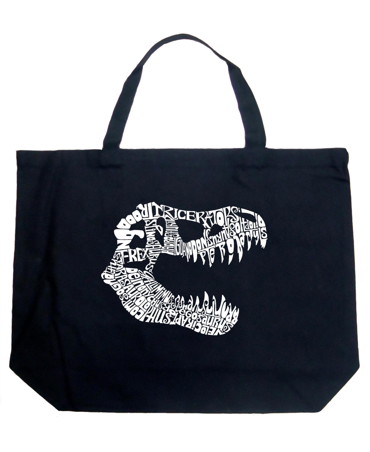 T-Rex - Large Word Art Tote Bag - Black