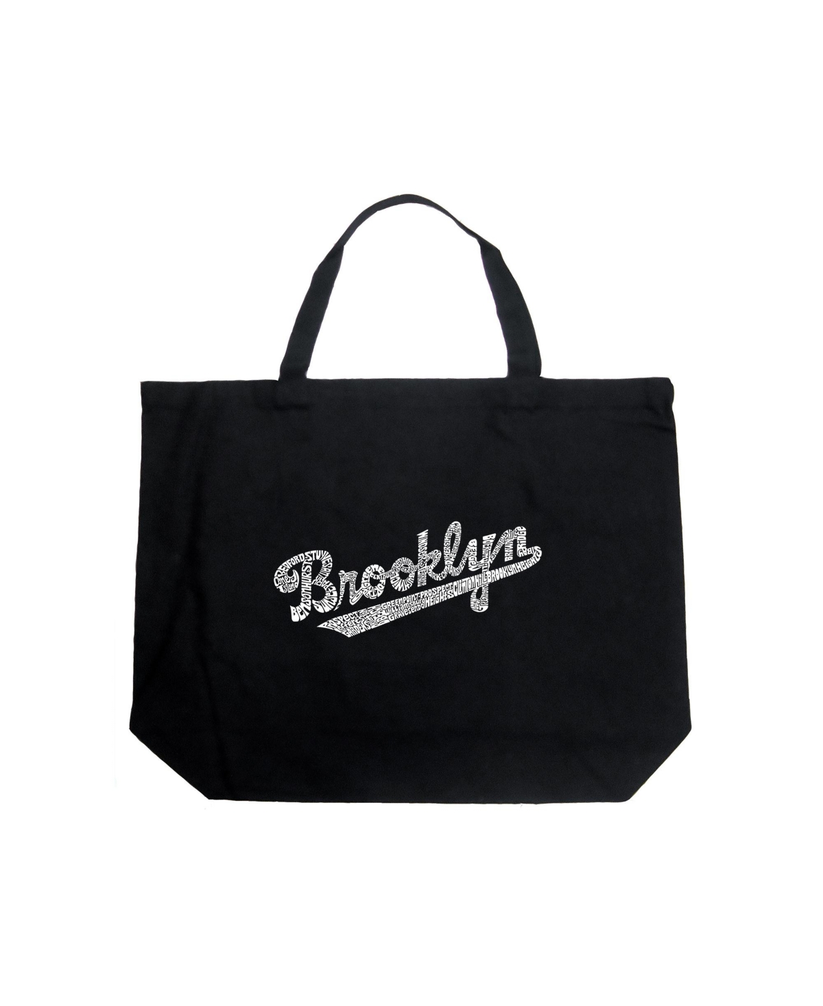 Brooklyn Neighborhoods - Large Word Art Tote Bag - Royal