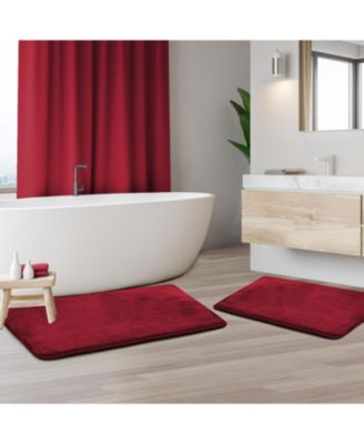 2 Piece Ultra Soft Non-Slip Plush Memory Foam Bath Rug Set - Small & Large