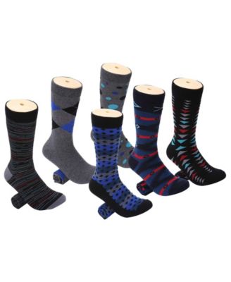 Men's Sleek Flair Dress Crew Socks 6 Pack