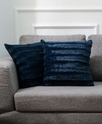 Plush Reversible Faux Fur 2-Pack Decorative Pillow, 24 x 24
