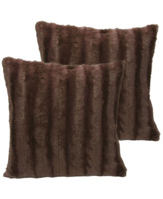 Plush Reversible Faux Fur 2-Pack Decorative Pillow, 26" x 26"
