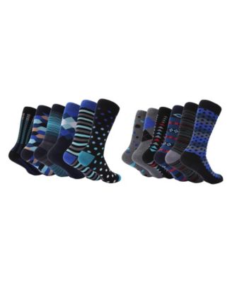 Men's Robust Morning Dress Crew Socks 12 Pack