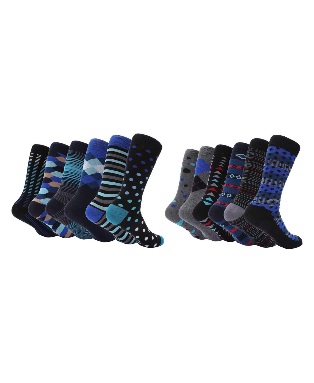 Men's Robust Morning Dress Crew Socks 12 Pack