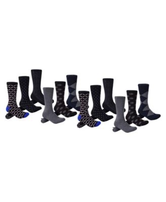 Men's Midnight Gleam Dress Crew Socks 12 Pack