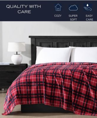 North Sail Plaid Ultra Soft Plush Fleece Blanket, King