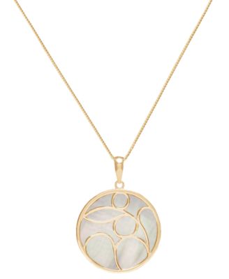 Macy's - Mother-of-Pearl Decorative 18" Pendant Necklace in Sterling Silver