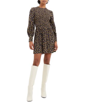 French Connection - Women's Ingrid Collette Smocked Crepe Dress