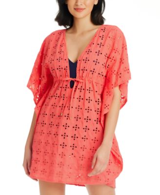 Bleu by Rod Beattie - Women's Eyes Wide Open  Cotton Caftan Cover-Up
