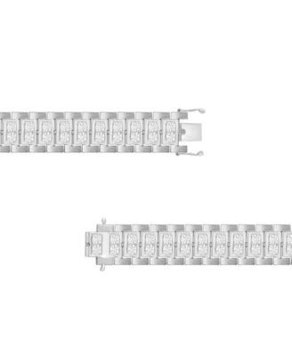 Men's Diamond Link Bracelet (1 ct. t.w.) in Sterling Silver & 14k Gold-Plate or Sterling Silver