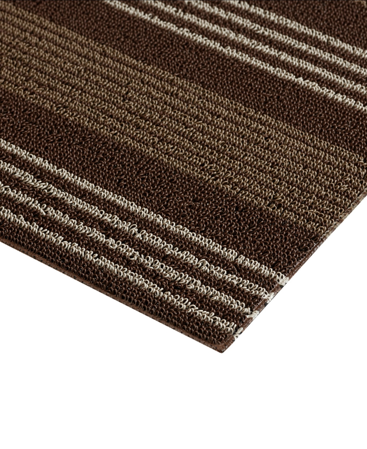 Nautica Polyvinyl Chloride Loop Utility Indoor or Outdoor Striped Mat