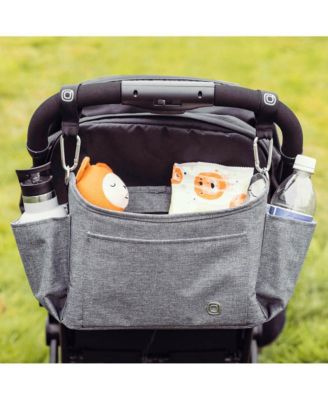 Buggy Buddy XL Universal Stroller Organizer with Cup Holders, Secure Attachment, Zip Pockets