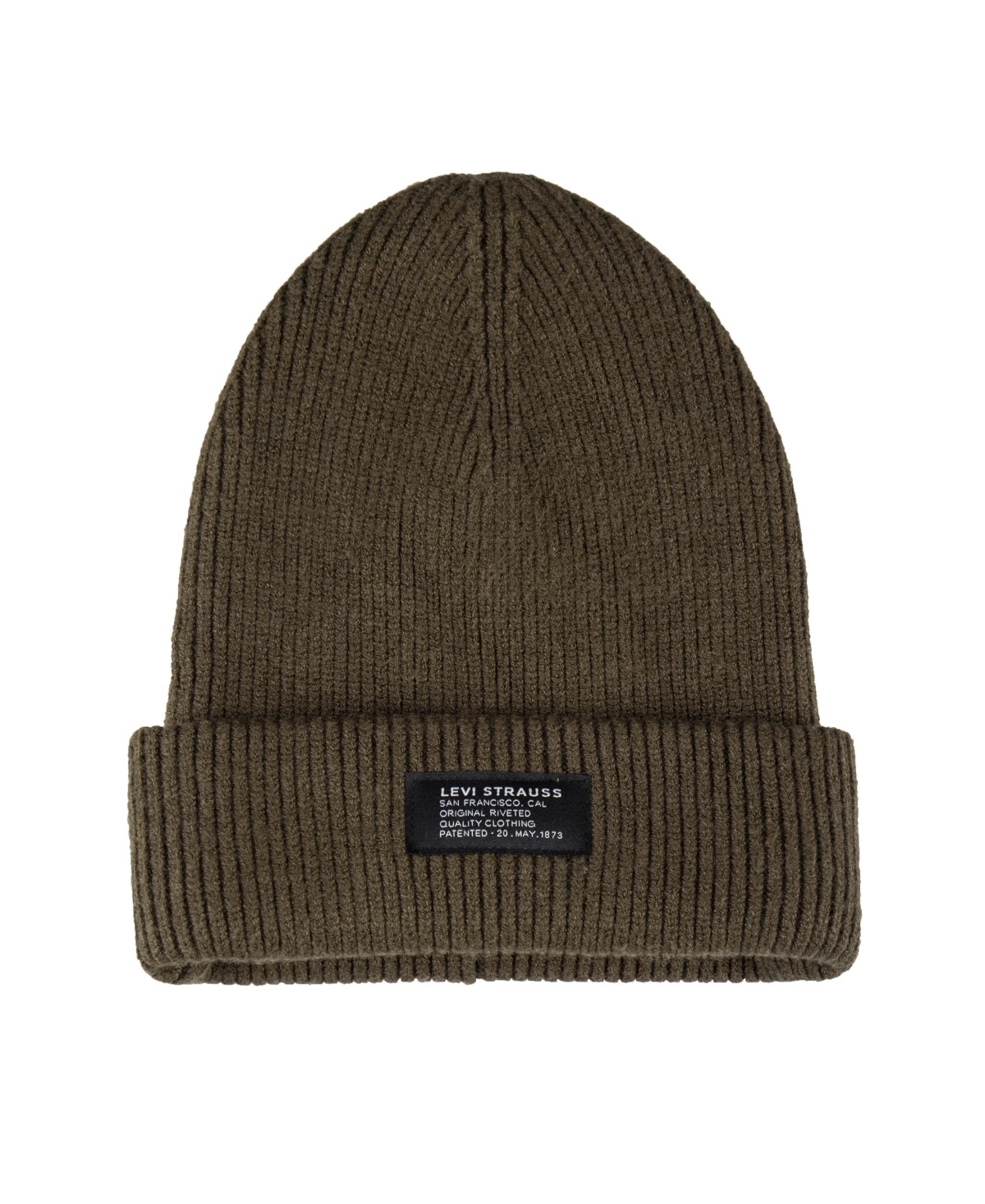 Levi's Men's Super Soft Rib Knit Cuff Beanie With Jersey Lining In Olive