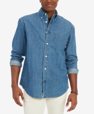 Tommy Hilfiger Men s Classic Fit Button Down Denim Shirt Macy s