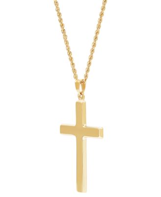 Polished Cross Pendant Necklace in 14k Gold