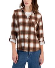 Style & Co Women's Buffalo Plaid Flannel Shirt, Created for Macy's - Macy's