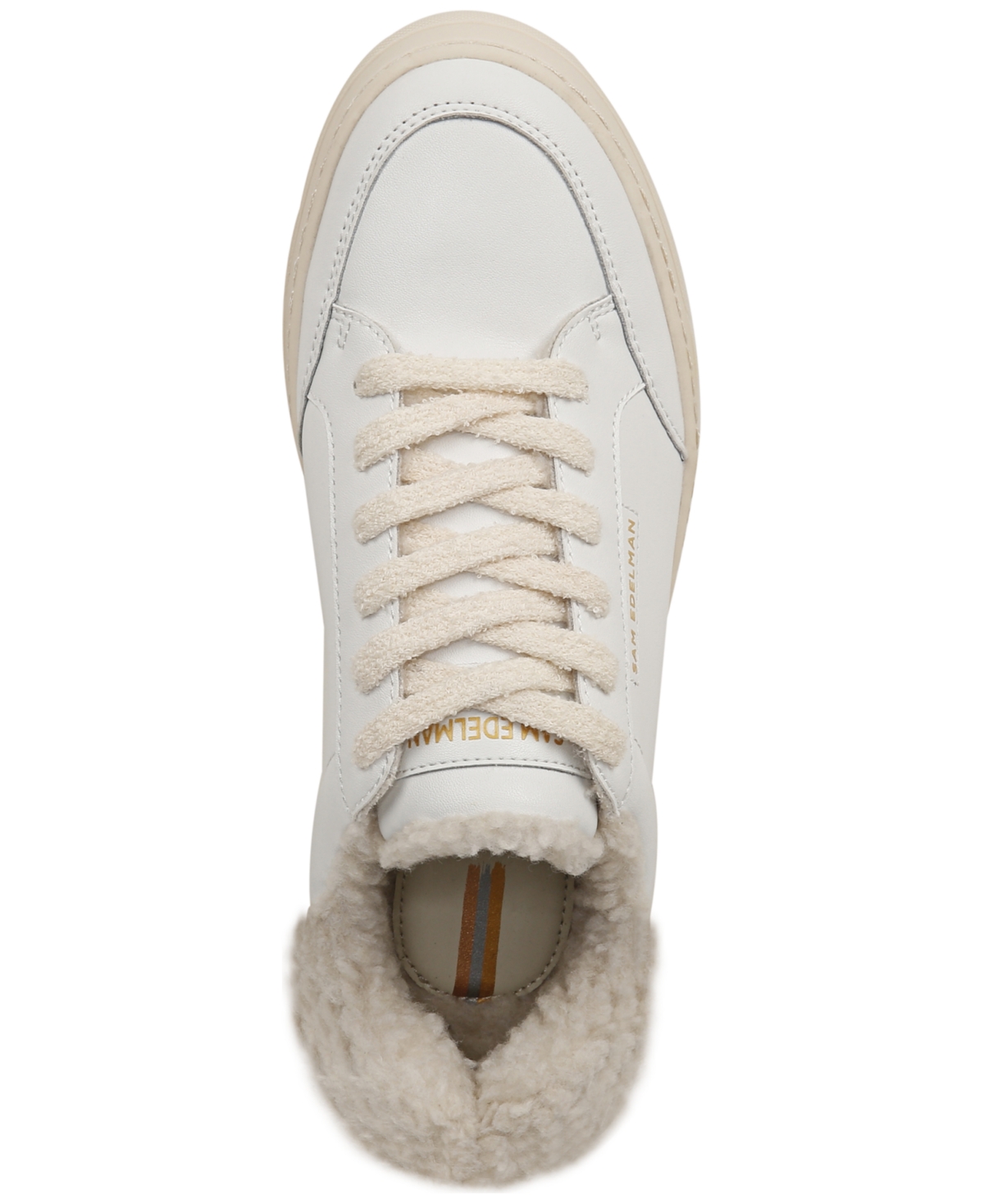 Shop Sam Edelman Women's Wess Cozy Lace-up Low-top Sneakers In Bright White