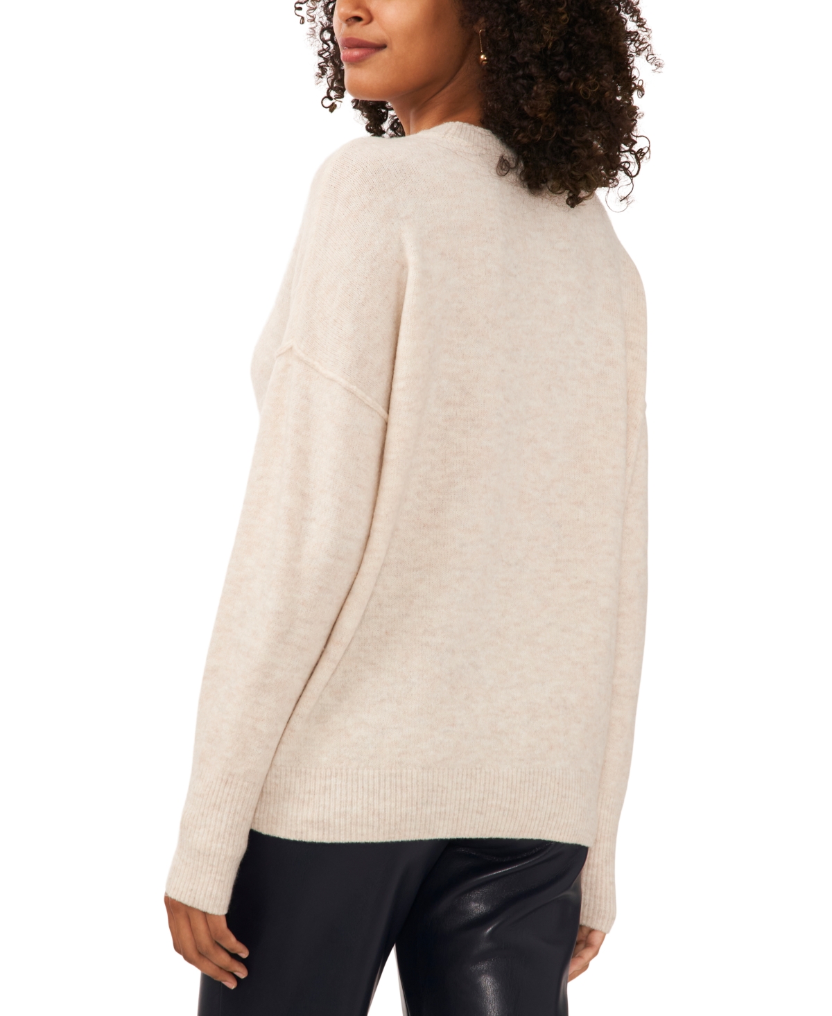 Vince Camuto Cozy Extended Shoulder Color Blocked Sweater In Malted