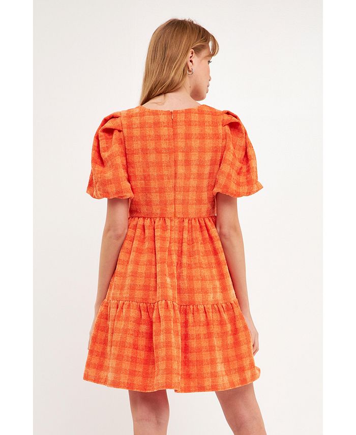 English Factory Women's Tweed Babydoll Dress - Macy's
