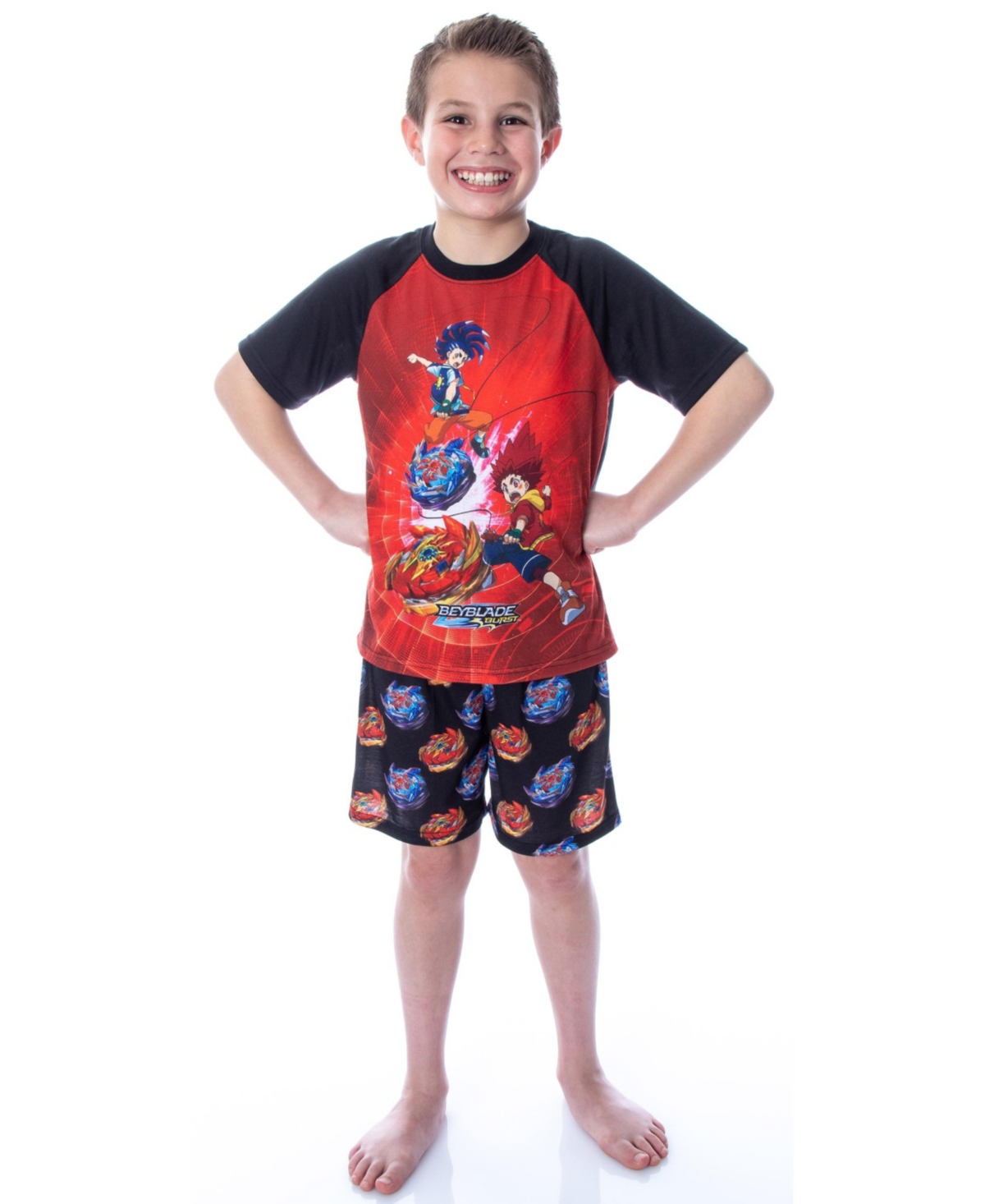 Beyblade Boys Burst Surge Hikaru and Hyuga T-Shirt and Shorts Pajama Set