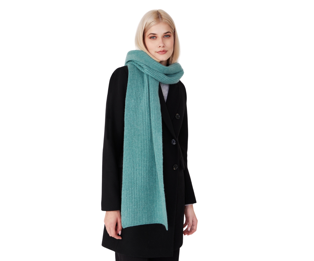 Women's Premium Cashmere Chunky Knit Scarf - Icy blue