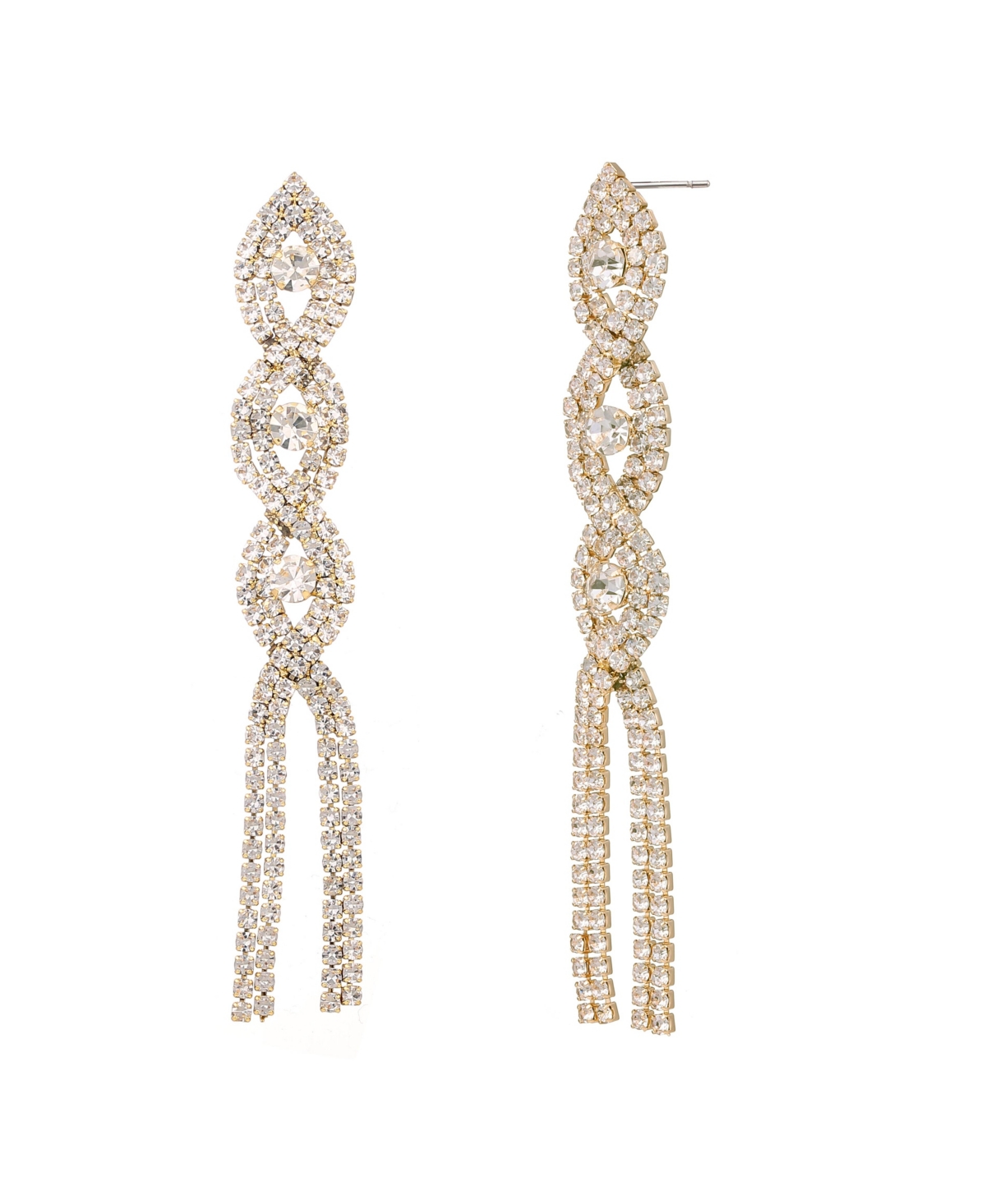 Pave Twist Post Earring - Silver