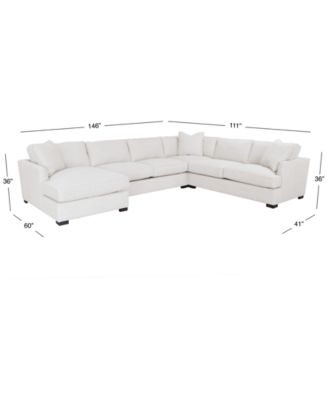 CLOSEOUT! Nightford 148" 4-Pc. Fabric Chaise Sectional, Created for Macy's