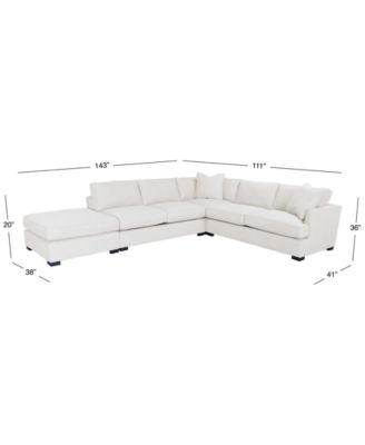 CLOSEOUT! Nightford 143" 4-Pc. Fabric L Sectional, Created for Macy's