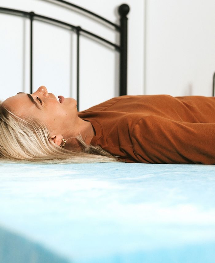 eLuxury 3" Thick Temperature Regulating Memory Foam Topper Queen Macy's