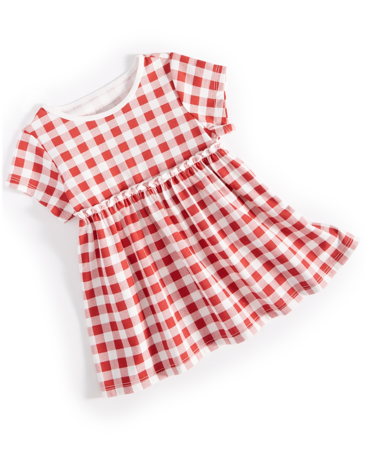 First Impressions Kids' Toddler Girls Gingham Tunic, Created For Macy's In Emboldened