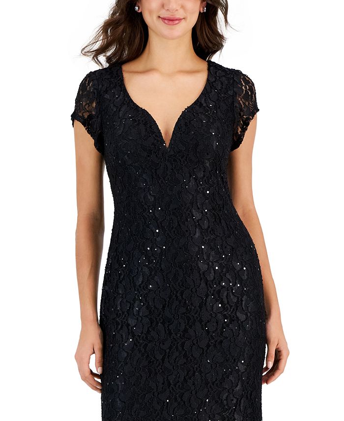Connected Women's Sequined-Lace Maxi Dress - Macy's
