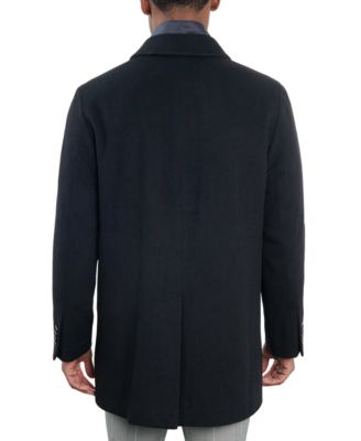 Men's Wool-Blend Overcoat & Attached Vest