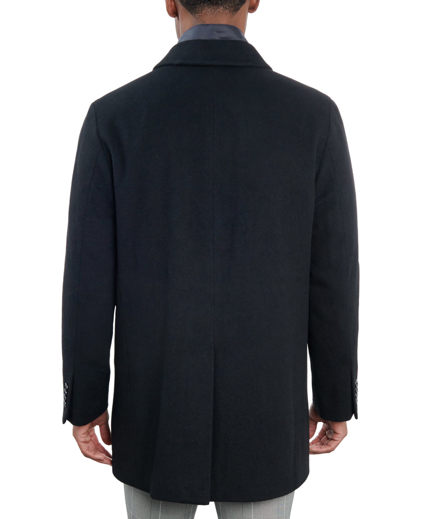 Мужской жилет London Fog Wool-Blend Overcoat & Attached Vest, цвет: Чёрный — фото 2
