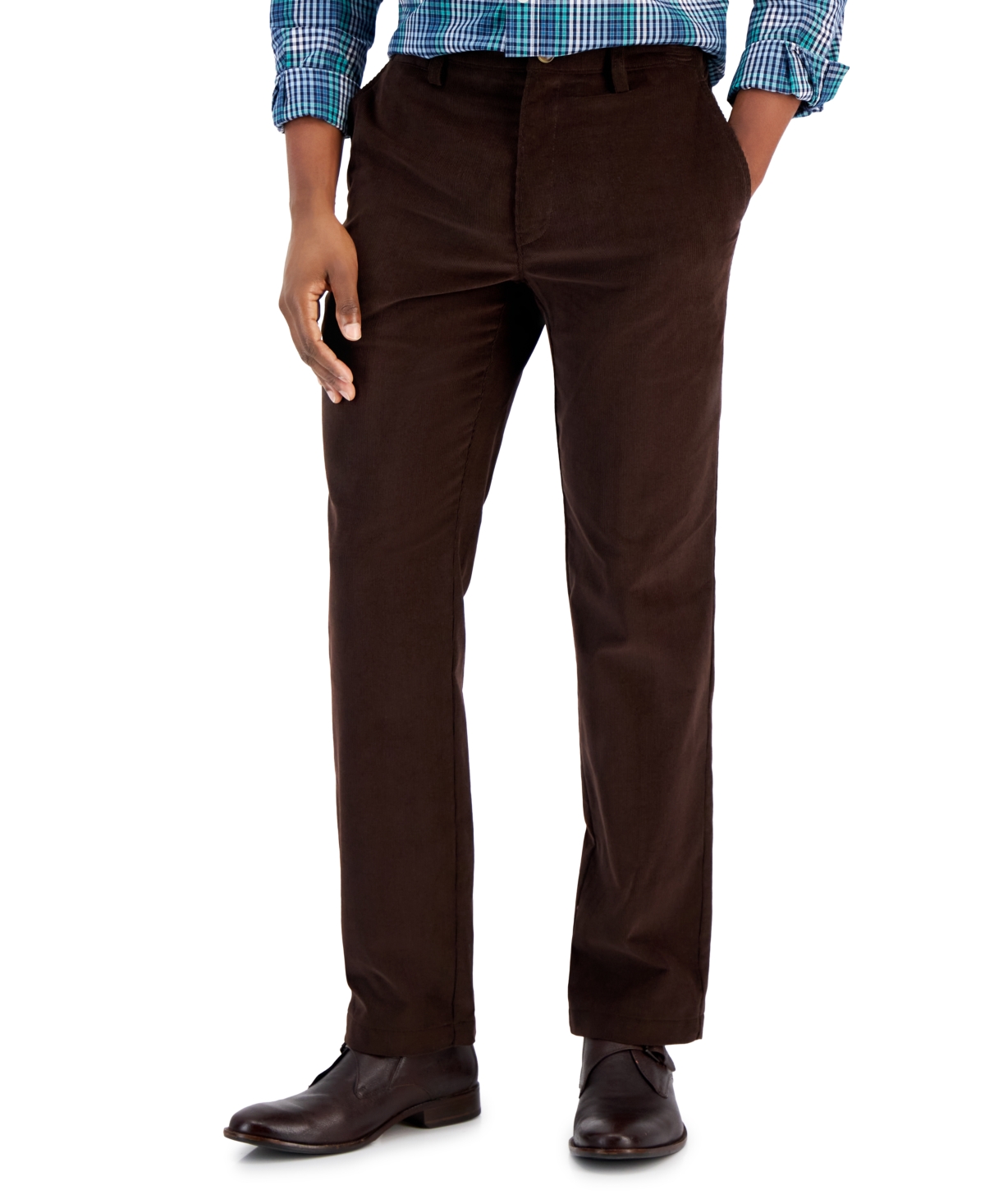 Club Room Men's Regular-fit Corduroy Pants, Created For Macy's In Sable