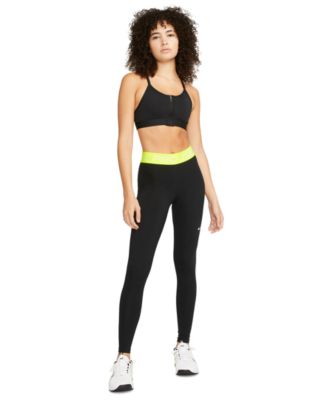 Nike Womens Pro Mid-Rise Legging, Fireberry / Black