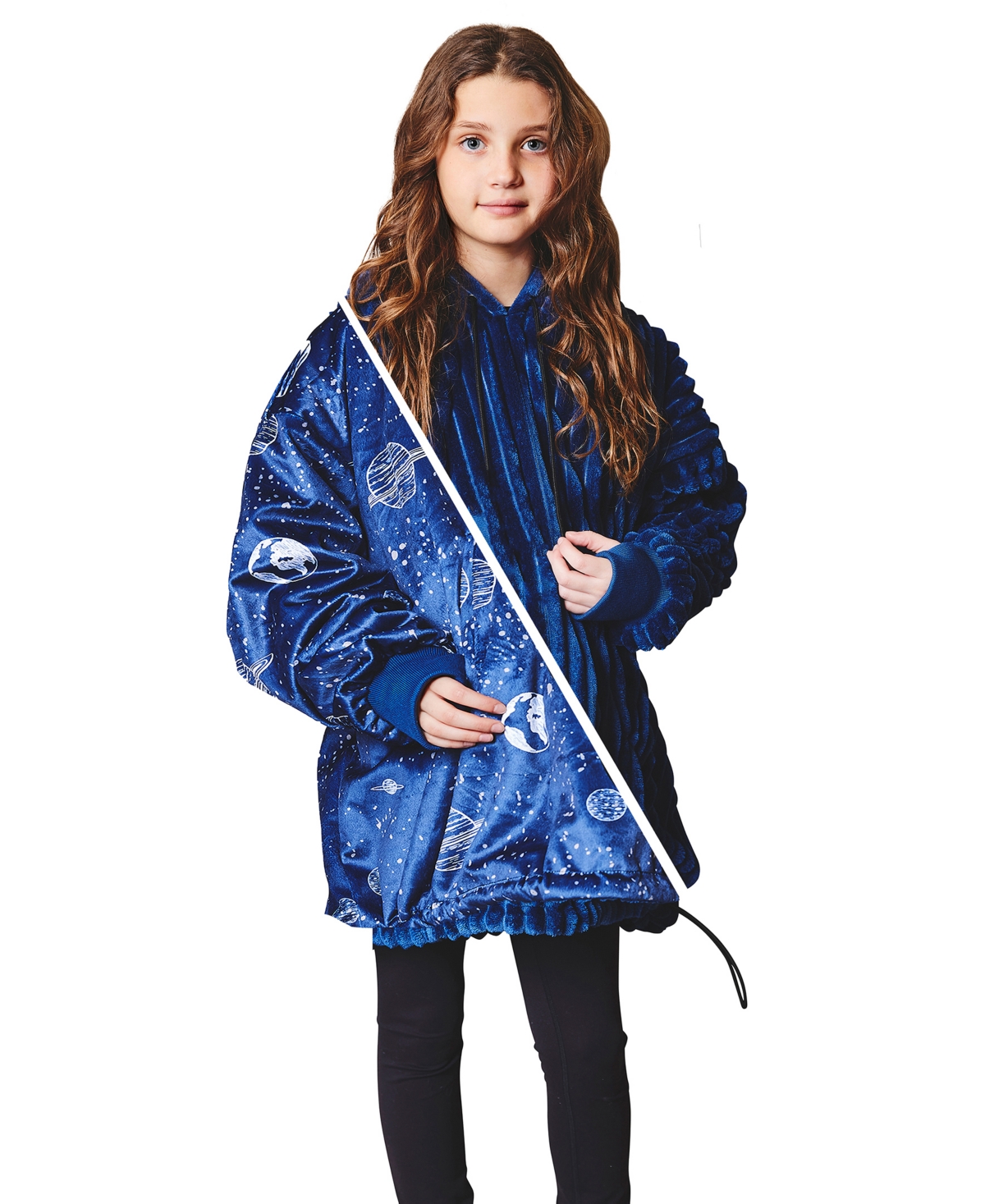 Nestl Oversized Wearable Reversible Color Kids Blanket, 31.5