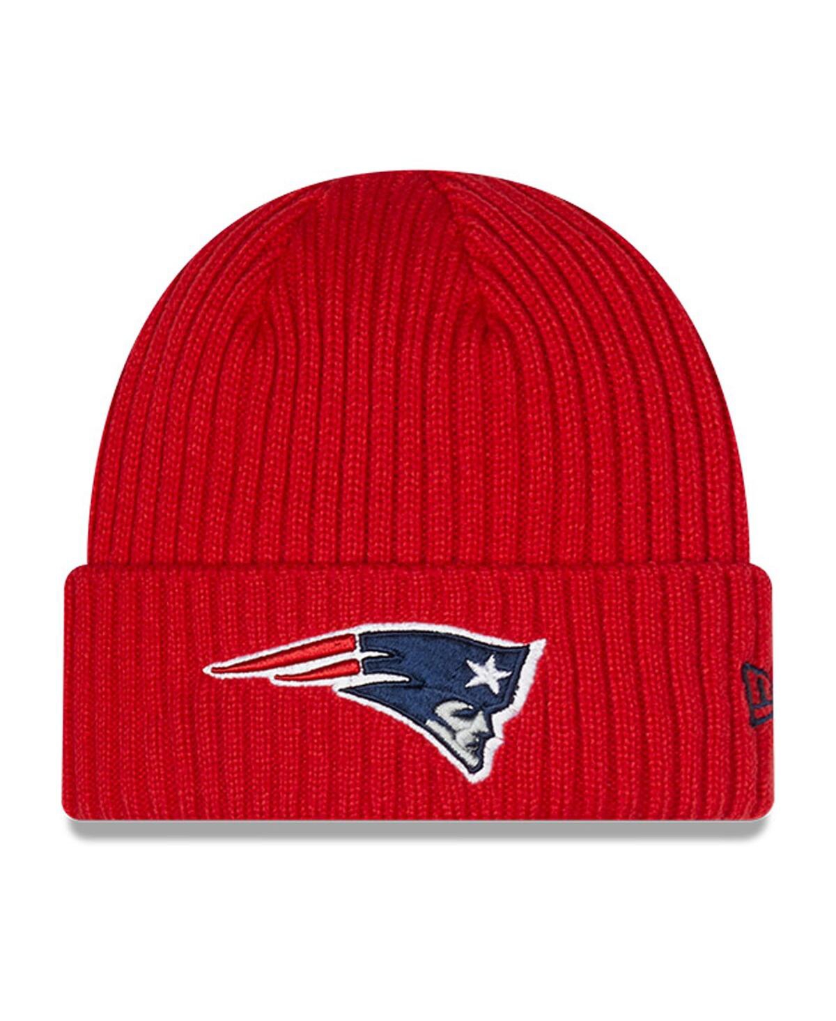 Shop New Era Big Boys And Girls  Red New England Patriots Core Classic Cuffed Knit Hat
