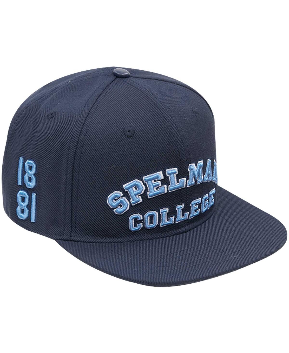 Shop Pro Standard Men's  Navy Spelman College Jaguars Evergreen Spelman College Snapback Hat